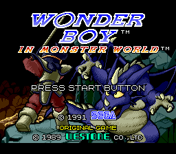 Заставка игры Wonder Boy in Monster World